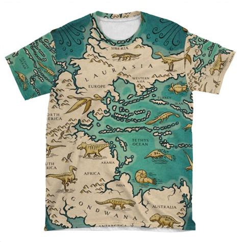 Map Of The Supercontinent Pangaea Aop T Shirt Tee Chief T Shirt