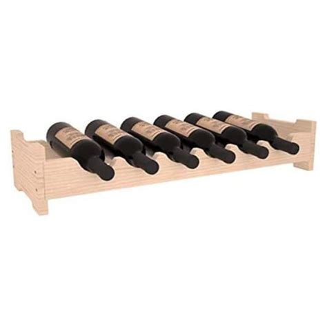 WINE RACKS AMERICA Natural Unstained Pine 6 Bottle Mini Scallop Wine