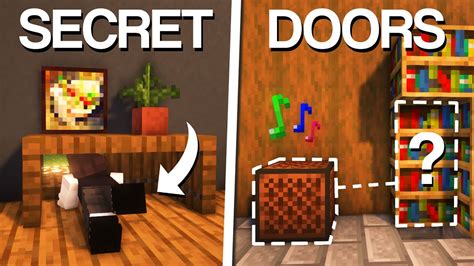 Minecraft 10 Secret Entrances And Doors Youtube