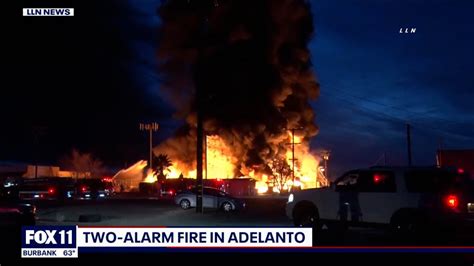 Crews Battle Two Alarm Adelanto Commercial Fire San Bernardino County