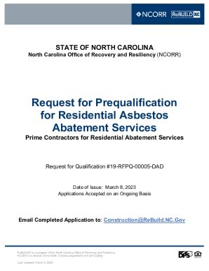 Fillable Online Request For Prequalification For Residential Asbestos