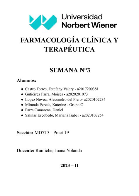 Farmaco Informe N2 INFORMACION FARMACOLOGÍA CLÍNICA Y