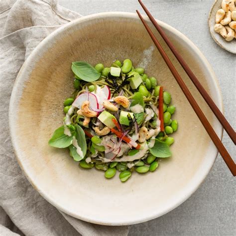 Green Tea Noodle With Edamame Avocado And Nori Salad My Food Bag