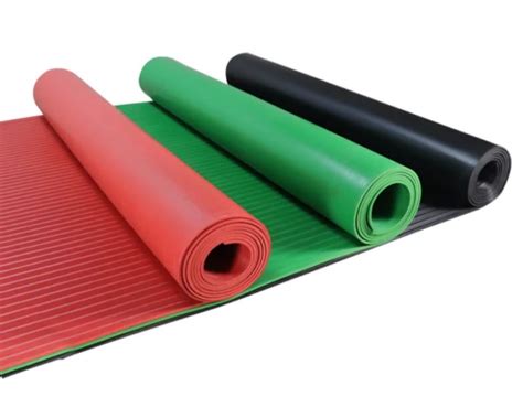 Industrial Anti Slip Broad Ribbed Rubber Matting Wide Rib Corrugated Rubber Floor Mat China