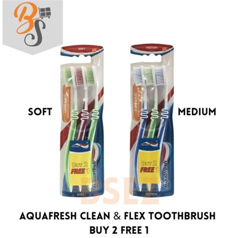 AQUAFRESH CLEAN FLEX TOOTHBRUSH BUY 2 FREE 1 SOFT MEDIUM