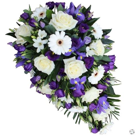 Purple White Single Ended Funeral Spray Buy Online Or Call 01634 716154