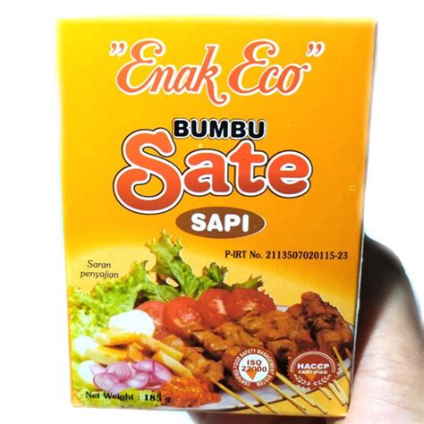 Jual Enak Eco Sambal Bumbu Sate Sapi Bumbu Gr Sambel Kacang Sate