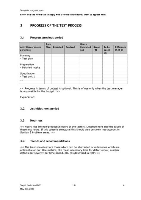 Testing Daily Status Report Template Best Template Ideas