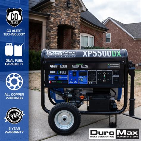 Duromax Xp5500dx Dual Fuel Portable Generator W Co Alert 5500 Wa