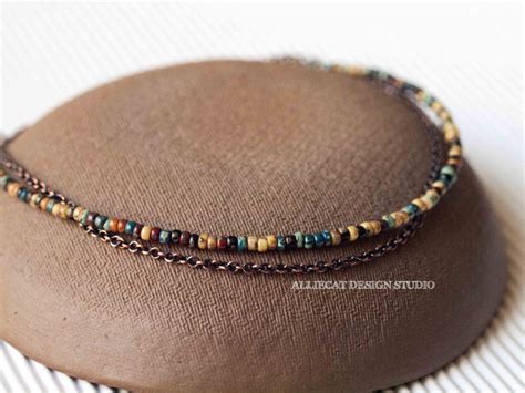 Bohemian Anklet Boho Anklet Rustic Anklet Picasso Copper Etsy