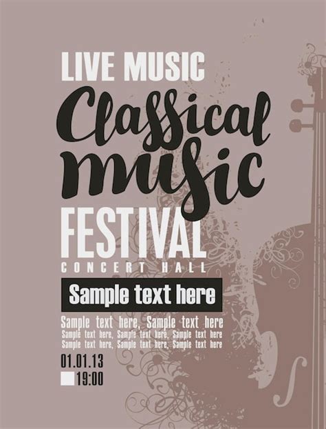 Cartel Del Festival De Musica Clasica Vector Premium