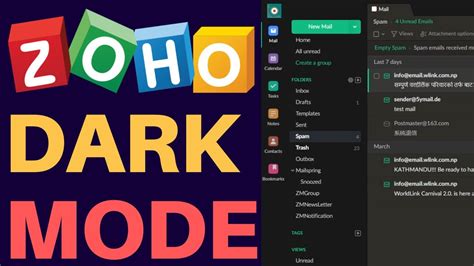 How To Enable Dark Mode On Zoho Mail Youtube