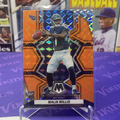 Mosaic Nfl Debut Rookie Reactive Orange Prizm Malik Willis Rc