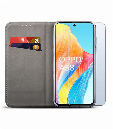 Etui Do Oppo A G Granatowe Zamykane Szk O