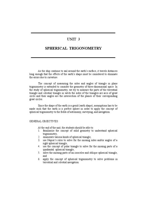 Spherical Trigonometry | PDF | Sphere | Latitude