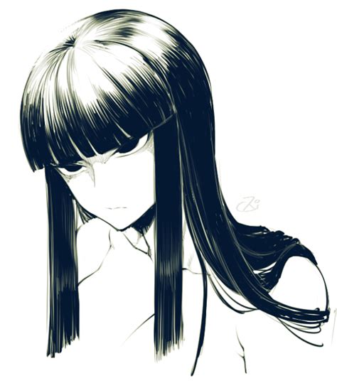 The Big Imageboard Tbib 1girl Bangs Black Hair Blunt Bangs Breasts