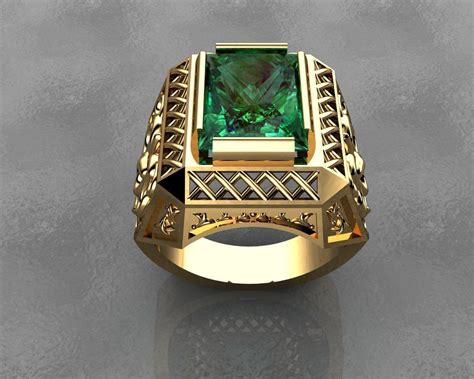 Gold Signet Rings Mens Rings 3D Printable Model CGTrader Rings For