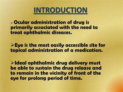 Ocular Drug Delivery Systems Ppt