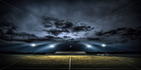 Night Football Field Backdrop V1, Set of 5, Digital Photo Sports ...