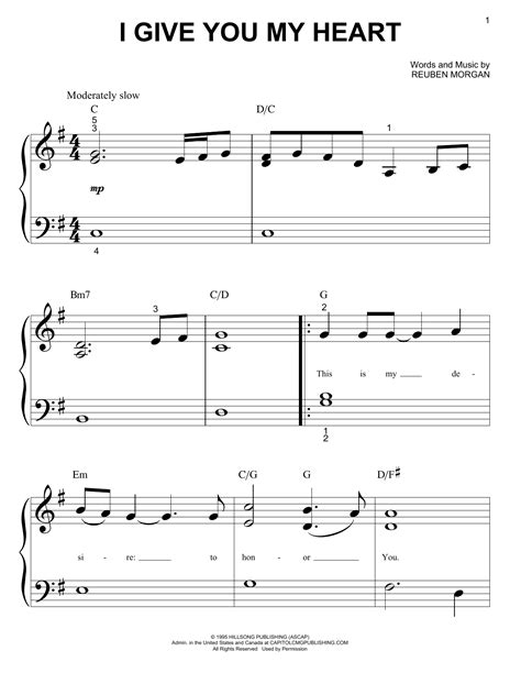 I Give You My Heart | Sheet Music Direct