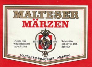 Drink Label Malteser Märzen Malteser Brauerei Amberg Germany