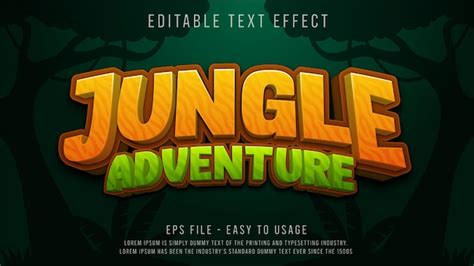 Modèle D effet De Texte Modifiable D aventure Dans La Jungle 3d