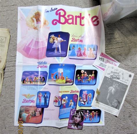 Barbie Doll Poster Dream World Fashion Ad Mattel 1988 2 Sided Pink