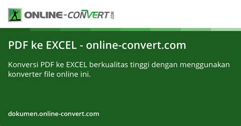 PDF ke EXCEL - online-convert.com
