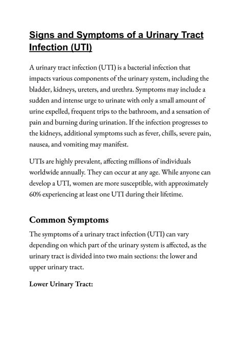 Solution Urinary Tract Infection Uti Identifying Signs And Symptoms