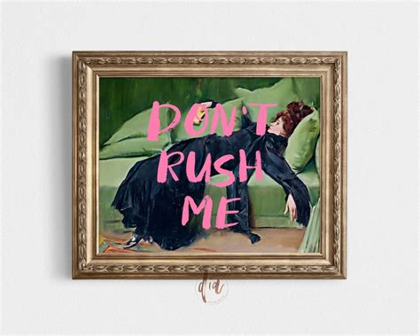 Dont Rush Me Altered Art Portrait Girly Wall Art Trendy Etsy