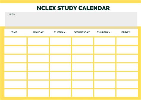 Printable Nclex Study Plan Template