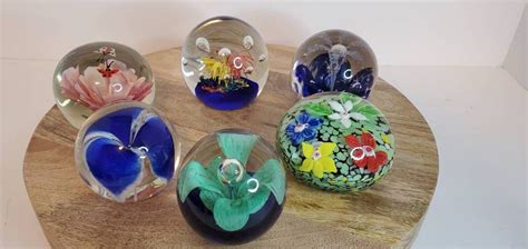 Vintage Gorgeous Glass Paperweights - Etsy