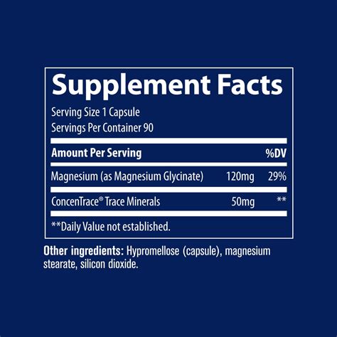 Magnesium Glycinate Supplement Trace Minerals