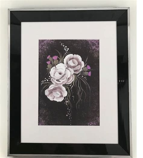 Grace On Twitter White Rose And Thistle Original Art Print