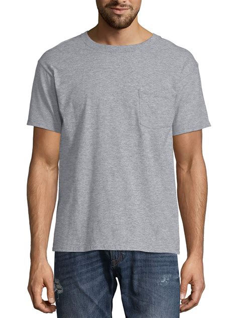 Hanes Hanes Men S Authentic Short Sleeve Pocket Tee Walmart