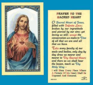 Prayer To The Sacred Heart Laminated Holy Card Pack