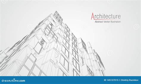 Wireframe Moderne D Architecture Concept De Wireframe Urbain