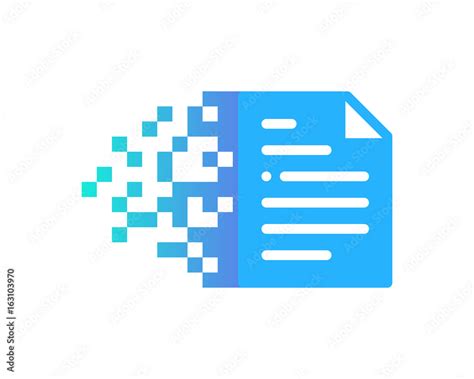 File Document Digital Pixel Icon Logo Design Element Stock Vector