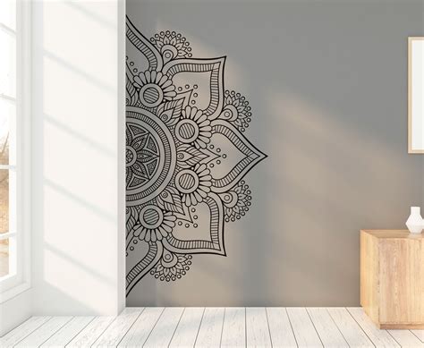 Mandala In Half Wall Sticker Wall Decal Decor For Home Studio