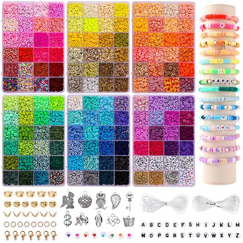 Buy Quefe 14000 Pcs 136 Colors Clay Beads Bracelet Making Kit 6 Boxes