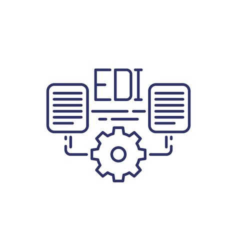 Edi symbol linienvektor für den elektronischen datenaustausch Premium