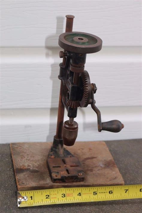 Small Hand Crank Drill Press Antique Manual Cranking Drillpress Jeweler ...