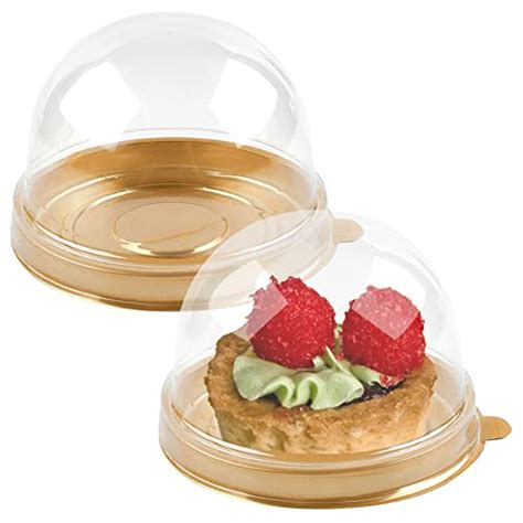 Toflen Pcs Clear Plastic Mini Cake Boxes With Dome Lids Mini Bundt