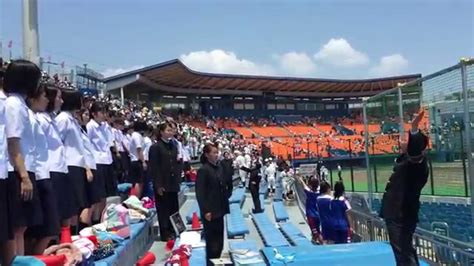 2015年 夏の高校野球 静岡商業対沼津東 静商応援校歌斉唱エール交換 Youtube