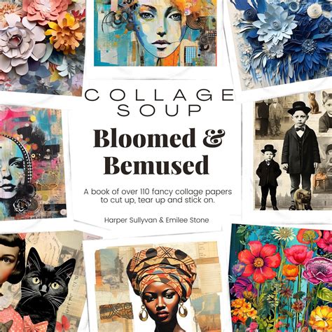Bloomed & Bemused (Paperback) Fancy Collage Papers of Faces & Flowers ...