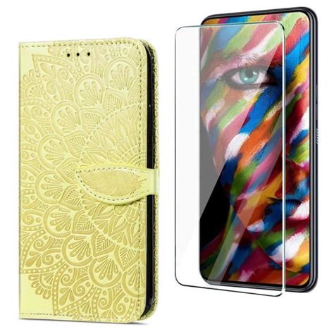 Verre trempé Etui pour Infinix Hot Play Etui en Cuir PU Portefeuille Housse Flip