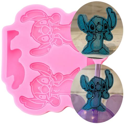 Disney Lilo Stitch Inspired Straw Topper Silicone Mold Keychain Epoxy