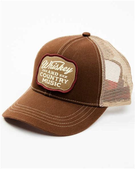 Moonshine Spirit Mens Whiskey And Country Music Patch Mesh Back Trucker