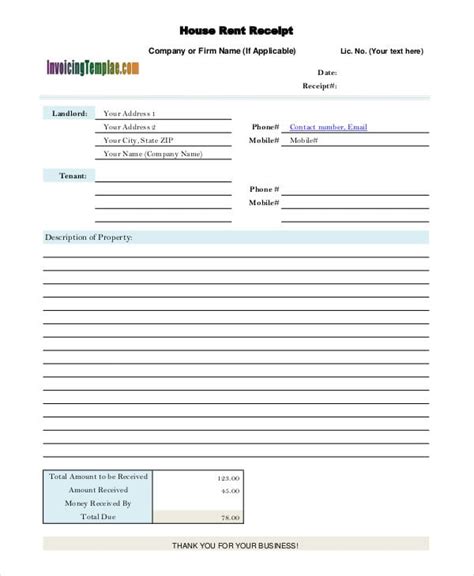 Rent Invoice Template - 12+ Free Word, PDF Format Download | Free ...