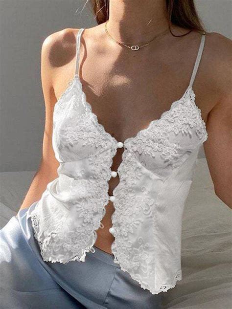 Tie Back Lace Trim Crop Cami Top Artofit